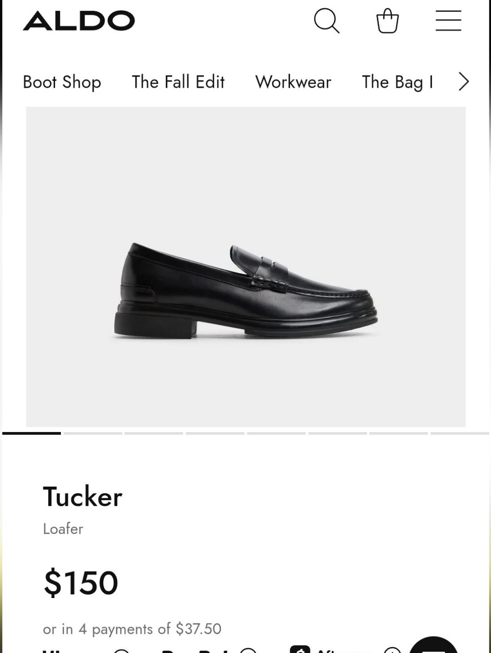 ALDO Tucker Men’s Black Leather Penny Loafer